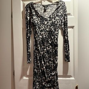 Perfect condition, INC black/grey spotted  leopard dress. SMALL/PETITE
